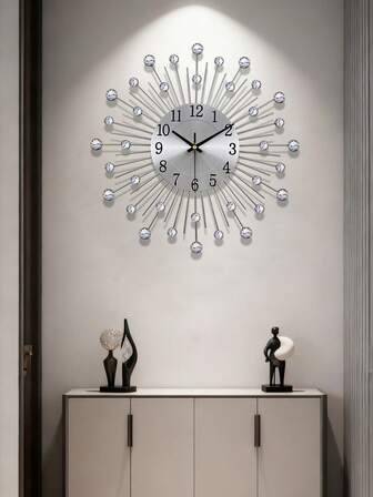 Creative Full Of Stars Wall Clock, Modern & Minimalist, 15 Inches (~38cm)/12.6 Inches (~32cm)/19.3 Inches (~49cm)/23.2 Inches (~59cm) Silent Iron Art European Style Clock For Living Room Decor, Requires Battery, No Ticking Sound, Iron Art Light Luxury Clock Suitable For Walls Decoration In Living Room, Room And Entrance.,Home Decor ,Room Decor Clock Wall Bedroom Decor Dormitory Decor Back To School