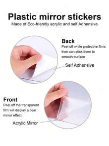 4pcs Acrylic Oval Mirror Wall Stickers, Self-Adhesive Decorative Mirrors For Bathroom, Living Room, Bedroom, Vanity - Silver - View 10