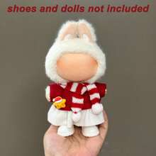 Ropa de muñeca navideña de 6.69 pulgadas, compatible con Labubu, 1 set de decoración - Tocado de moda, conjunto de ropa y pantalones o falda, adecuado para muñecas de 6.69 pulgadas, accesorios navideños lindos de BuLabu, para jugar y exhibir (zapatos y muñecas no incluidos)