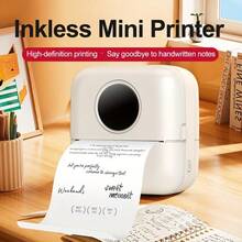 Impresora térmica portátil mini - Inalámbrica, recargable por USB, impresión de fotos y etiquetas de alta definición, diseño compacto, adecuada para uso doméstico, oficina, viajes y exteriores, impresión de fotos, impresora de moda, estructura duradera - Multicolor - Ver 7