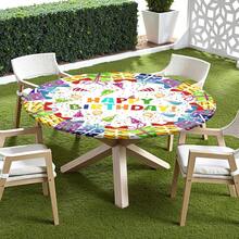 Water-Resistant Round Tablecloth With Elastic Edge For 40-44" Tables - Daily-birthday - View 2