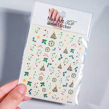 Miếng dán móng nghệ thuật Giáng sinh 2025 5D 1 miếng dán móng tay hình ông già Noel nổi hình cây thông Noel với pha lê 1 miếng dán móng tay hình gấu dễ thương hình kẹo que bông tuyết hình Giáng sinh dùng để trang trí móng tay ngày lễ - Nhiều màu - Xem 20
