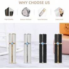 BF00WHB Leather Perfume Bottle 5ml U2013 Bottom - Fill Refillable Dispenser, Leak - Proof Portable Men Women, Travel, Gifting Daily Use WHB - CF00BKG - Xem 7