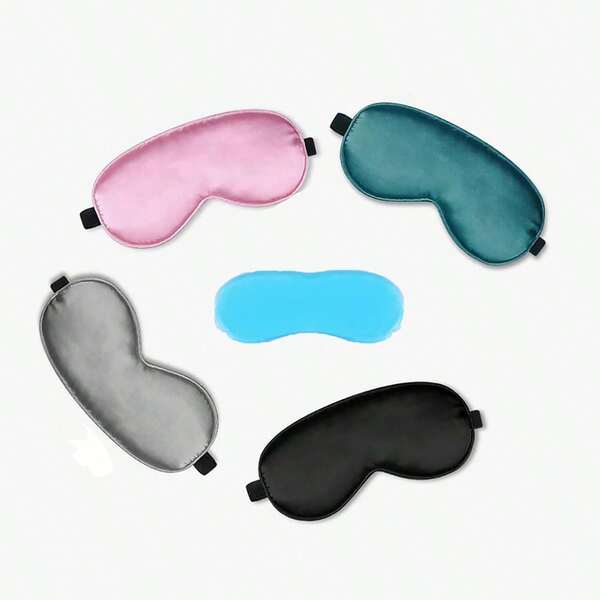 1 Pc Sleep Masks Set Of 2 Eyeshades For Women Men With Cooling/Heated Gel Pad For Dry Puffy Eyes, Handmade Weighted Eye Mask For Sleeping, Light Blocking Blindfold Sleeping Mask For Home/Flight/Office, Combo Pack