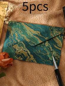 50/20/10/5个信封、办公信封、婚礼请柬、西式商务邀请函、生日贺卡、座位卡、信封卡纸、高级亚麻信封、礼品、商务用品、朋友礼品卡、男士礼品、男朋友复古浮雕中式信封、蜡封、文具纸、棉纸、1美元商品、VIP邀请函、婚礼请柬 - 彩色 - 查看 10