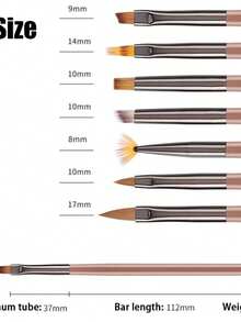 15 pcs Pincéis Da Arte Do Prego Conjunto De Ferramentas De Pontilhamento Caneta De Desenho - Café - Visão 2