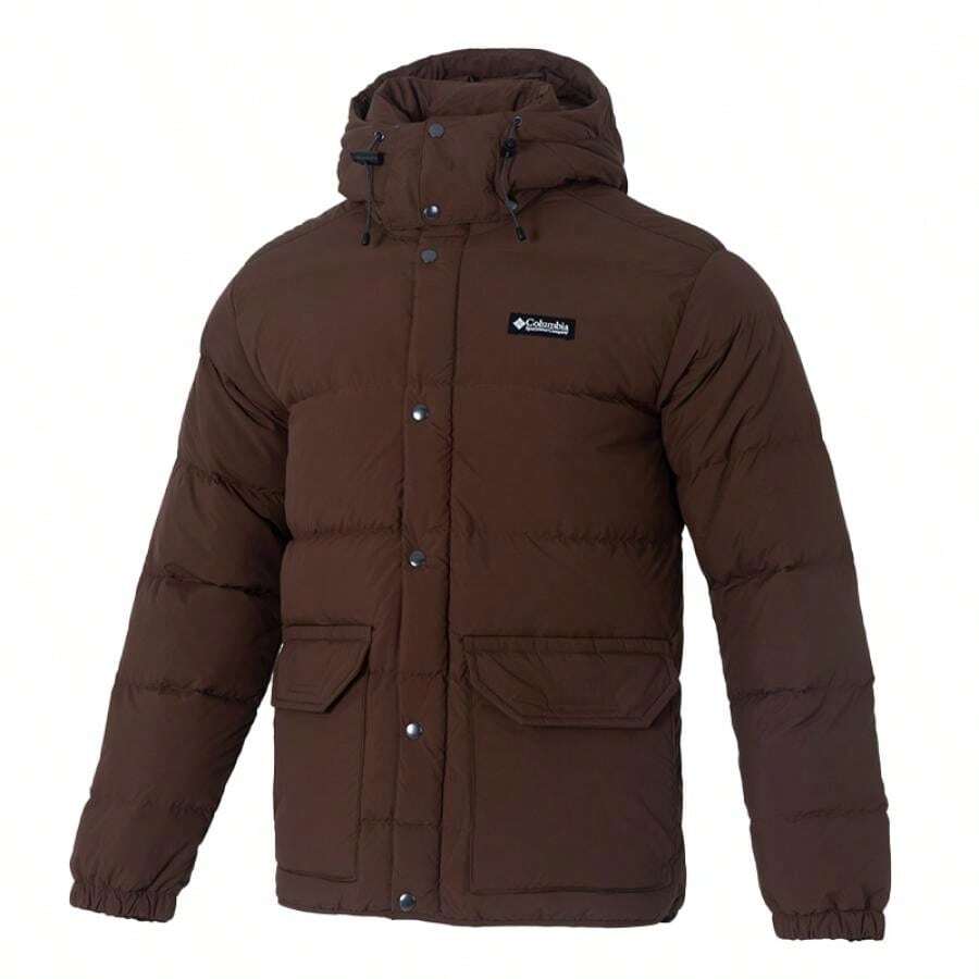 Columbia Men's Wallooa™ Down Hooded Jacket, Simple And Lightweight Everyday Down Jacket WE9054010 (80% Down, 20% Feathers) - Reddish Brown - View 1