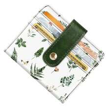 Small Wallets For Women Slim Minimalist For Bifold Credit Card Holder For Pocket Or Purse, Plants{"Color_name":"Plants"} - Multicolor21 - View 3