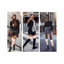 V28 Long Leg Warmer, Women's Men 80s Party Ribbed Knit Dance Sports{"Color_name":"Hole71-Mix2wp"} - Multicolor24 - View 5