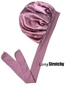 1件装奢华缎面丝绸睡眠帽 - 可调节蝴蝶结，荷叶边设计，男女通用，夜间保护头发，质地柔软奢华，适合男女佩戴。 - 多色(1pc) - 查看 6