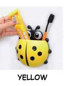 1 pezzo Portaspazzolino da denti senza foratura, rastrelliera di stoccaggio divertente, appendino a cartone animato per bambini, stile carino realizzato in plastica, resistente alla ruggine e impermeabile, elegante decorazione da bagno, organizer da bagno, portaspazzolino da denti, custodia per spazzolino da denti