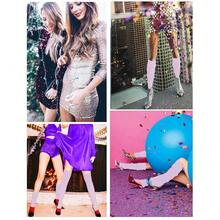 V28 Long Leg Warmer, Women's Men 80s Party Ribbed Knit Dance Sports{"Color_name":"Hole71-Lilac"} - 多色17 - 查看 6