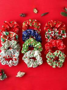 Set de 6/8/12 scrunchies navideños elásticos con efecto holográfico para mujer, accesorios para el cabello de colores, gomas para el cabello sin marcas, accesorios para el cabello con pinza lateral de colores, herramientas de peinado, regalos, viajes, regalos para mujeres, artículos para el cabello, rellenos de calcetines navideños, regalos de Navidad, rellenos de calcetines navideños para adultos, rellenos de calcetines para adultos, accesorios para mujeres, relleno de calcetines, accesorios de cabello de mayoría de edad, accesorios de cabello navideños, ideas de regalo para mujeres, rellenos de calcetines de belleza