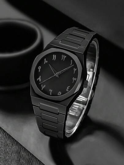 1PC/Men Fashionable Minimalist Quartz Watch, Polygonal Dial. Business, Leisure. Suitable For Daily Wear, Gifts For Friends On Holidays Such As Birthdays, Christmas, Thanksgiving, Etc. (This Box Is Just A Display)