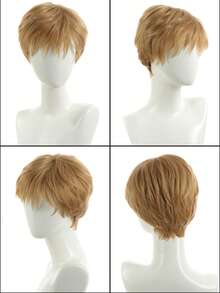 Men's Short Pixie Cut Synthetic Wig, Easy To Comb, Quickly Wear Travel,Halloween Natural Hair Wigs