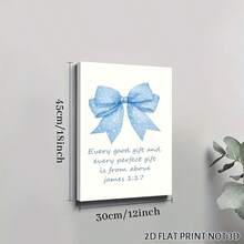 2D Flat, Posters & Prints 1pc Framed Canvas Poster Light Blue Bow Room Bedroom Bathroom Dorm Wall Art Decor Aesthetic For College Teen Girls Gifts, Inspirational Bible Verses Bow Wall Decor Wall Art Canvas Paintings Ideal Gift For Bedroom Living Room Corridor Wall Art Wall Decor Room Decoration 2D - 彩色 - 查看 7
