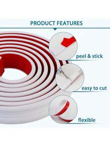 500 厘米墙面装饰线条，自粘式 3D 椅子扶手板线条，灵活的 DIY 墙面装饰，适用于墙壁、镜子、窗框和家居装饰，100/300/500 厘米 - 白色 - 查看 3
