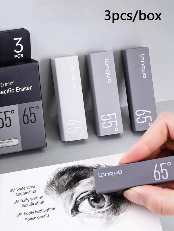 3 Stücke Radiergummis für verschiedene Szenarien entworfen - konzentrierter Schmutz, Radiergummi ohne Rückstände, speziell für Bleistiftzeichnungen, bietet ultrasaubere Radiergummis für Kunststudenten