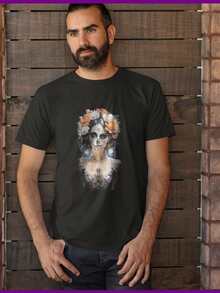Playera Negra Para Caballero Dia De Muertos "Catrina De Luz" - Negro - Ver 2