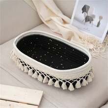 1 Giỏ đựng đồ dệt thủ công, Hộp đựng đồ để bàn đựng mỹ phẩm, cọ trang điểm - Không gây dị ứng, Hộp đựng đồ để bàn nhẹ, Thích hợp đựng mỹ phẩm, bút, v.v. - Sợi trắng tự nhiên - Nhiều màu - Xem 4