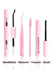 200pcs/200pcs*2 DIY Eyelash Extension Kit, Individual Lash Clusters, D-Curl, 8-16mm Mixed Lash Clusters, Includes Lash Glue, Sealant And Eyelash Extension Tools, Convenient For Self-Application At Home. Eyelash Cluster Set, Eyelashes, False Eyelashes - Black - View 12