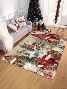 1 pieza Felpudo decorativo navideño, alfombra de entrada, alfombra de pasillo, adecuado para decoración navideña en cocina, sala de estar, patio, dormitorio, gran regalo de Navidad