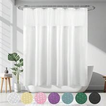 Waffle Weave Shower Curtain With Snap-In Fabric Liner Set, Hotel Style, Slub Textured Shower Curtain, 12 Metal Hooks Included, Waterproof & Washable Heavyweight Fabric, White, 72" W X 72" H{"Color_name":"WaffleWhite","Size_name":"72\"Wx72\"L(Packof1)"} - 多色2 - 查看 7