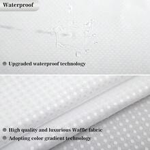 Waffle Weave Shower Curtain With Snap-In Fabric Liner Set, Hotel Style, Slub Textured Shower Curtain, 12 Metal Hooks Included, Waterproof & Washable Heavyweight Fabric, White, 72" W X 72" H{"Color_name":"WaffleWhite","Size_name":"72\"Wx72\"L(Packof1)"} - 多色2 - 查看 3