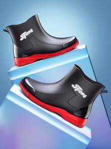 男士时尚防滑雨靴 - 新款防水橡胶靴（中筒和踝筒）| 适合送货员、建筑工人、户外钓鱼和园艺 | 防泥、易清洁的工作靴，适用于农场、养殖场、水上活动和雨天