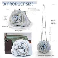 Pahajim Women's Clutches Evening Bag Elegant Floral Shoulder Bag Small Bridal Bag For Wedding Party Date - 白色 - 查看 3