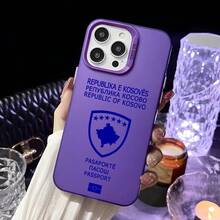 Kosovo Passport Phone Case Phone Case Cover Compatible With  16 15 14 13 12 11 Pro Max Black Purple Matte Soft Candy Abrasive Case-Cover Compatible With  17 Case,  17 Pro Case,  17 Pro Max Case - Z2 - 查看 12