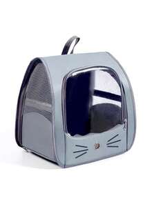 1个牛津布宠物背包，透明透气窗，适合体重不超过5.5公斤的小型犬/猫，双肩带，手提，大容量便携式宠物背包