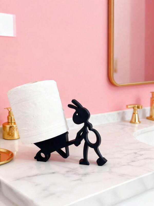 Cute Ant Shape Toilet Roll Holder - Novelty Animal Design With Wagon, Space Saving Paper Towel Holder / Cartoon Bathroom Organizer / Desk Decor For Kids/Adults, Party/Office/Bedroom, Christmas/New Year/Halloween, Winter, Stocking Stuffer/Secret Santa Gift, Minimalist Funny Style (Party Favors/Kids Bathroom Decor/Desk Accessory/Christmas Gift/White Elephant Gift/Cartoon Home Decor)