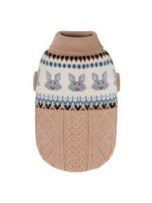 Vintage Rabbit Fairisle Pet Sweater, Warm & Cozy For Dogs & Cats, Autumn/Winter
