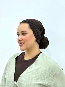 1 chiếc khăn trùm đầu turban 4 lớp màu trơn cổ điển dành cho nữ, kiểu dáng thanh lịch, dài thướt tha, chất liệu vải modal mềm mại, thoáng khí, chống trượt, thấm hút mồ hôi, phù hợp cho tập yoga hàng ngày, thể thao, hoạt động ngoài trời, đi biển, nghỉ lễ, du lịch. - Mũ ruy băng dài 4 lớp - Xem 8