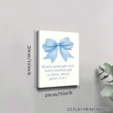 2D Flat, Posters & Prints 1pc Framed Canvas Poster Light Blue Bow Room Bedroom Bathroom Dorm Wall Art Decor Aesthetic For College Teen Girls Gifts, Inspirational Bible Verses Bow Wall Decor Wall Art Canvas Paintings Ideal Gift For Bedroom Living Room Corridor Wall Art Wall Decor Room Decoration 2D - 彩色 - 查看 6