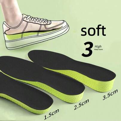 0.59/0.98/1.37 Inch Moxa Insole, Unisex Super Soft Height Increasing Insole, Shock Absorbing High Elasticity Fitness Sports Elevator Insole, Trimmable Size Insulation, Galentines, Puppy, Carnival,Shoe,Spring Summer Picks,Brides Maid Gifts,Room,Bedroom Decor,Beach,Travel,For Men,For Women,Vacation,Cute Stuff