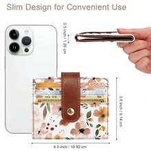 Small Wallets For Women Slim Minimalist For Bifold Credit Card Holder For Pocket Or Purse, Full Floral{"Color_name":"FullFloral"} - 多色20 - 查看 7