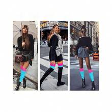 V28 Long Leg Warmer, Women's Men 80s Party Ribbed Knit Dance Sports{"Color_name":"Hole71-Mix2mh"} - 多色13 - 查看 6