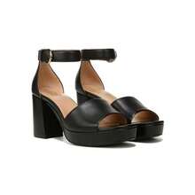 Naturalizer Pearlyn I6007L3-001 Women's 9 Black Leather Platform Sandals ZAP397 - 黑色 - 查看 1