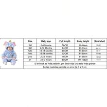 Mameluco Pijama Elefante Dumbo Bebé Kawaii Disfraz - Gris - Ver 2