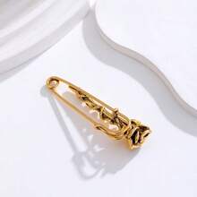 1pc Vintage Elegant Rose Brooch, Minimalist Collar Flower Lapel Pin, Versatile Shirt/Cardigan Accessory For Women Daily Wear Christmas Gift - Multicolor - View 3