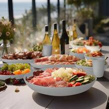 Juego de Vajilla de 42 Piezas, Juego de Vajilla de paja de Trigo, Cubiertos Reutilizables Irrompible de Fibra para 6 Personas, Sin BPA, Apto para Lavavajillas y Microondasas Negro - Gris Claro - Ver 7