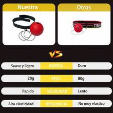 11 Piezas Pelota de Boxeo Cabeza para Reflejos, Reflex Ball Boxing Reflex Ball Headband, con Correas para Cabeza, Pelotas Entrenamiento, Guantes, adecuadas para Mejorar Velocidad de reaccin - inicial - Ver 7