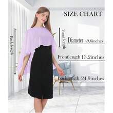 Baoqiya Women's Capelet Shawls And Wraps For Evening Dresses Soft Bridesmaid Shawl Chiffon Cape Wedding Cover Up{"Color_name":"Lavende"} - 低的 - 查看 6
