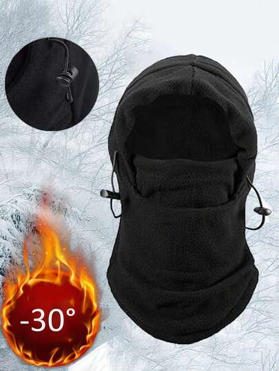 1PC Winter Thermal Cold-Proof Fleece Knitted Balaclava Men Women Hat Neck Warmer Outdoor Cycling Hat Hiking Scarf Hooded Windproof Warm Cap Winter Bandana Face Mask