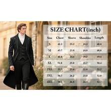 Mens Pirate Coat Steampunk Jacket Tailcoat Renaissance Jacket Halloween Hatter Costume - Black - View 7