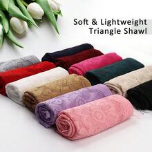 Ladiery Triangle Lace Shawls And Wraps For Evening Dresses With Tassels For Evening Party Mesh Wedding Shawls{"Color_name":"PurplishRed"} - PurplishRed - View 8