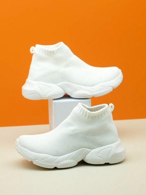 Unisex Kids -On Knit Sneakers, Black Athletic Casual Sock Shoes