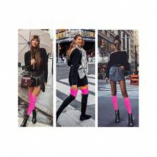 V28 Long Leg Warmer, Women's Men 80s Party Ribbed Knit Dance Sports{"Color_name":"Hole71-Rose"} - 多色7 - 查看 5